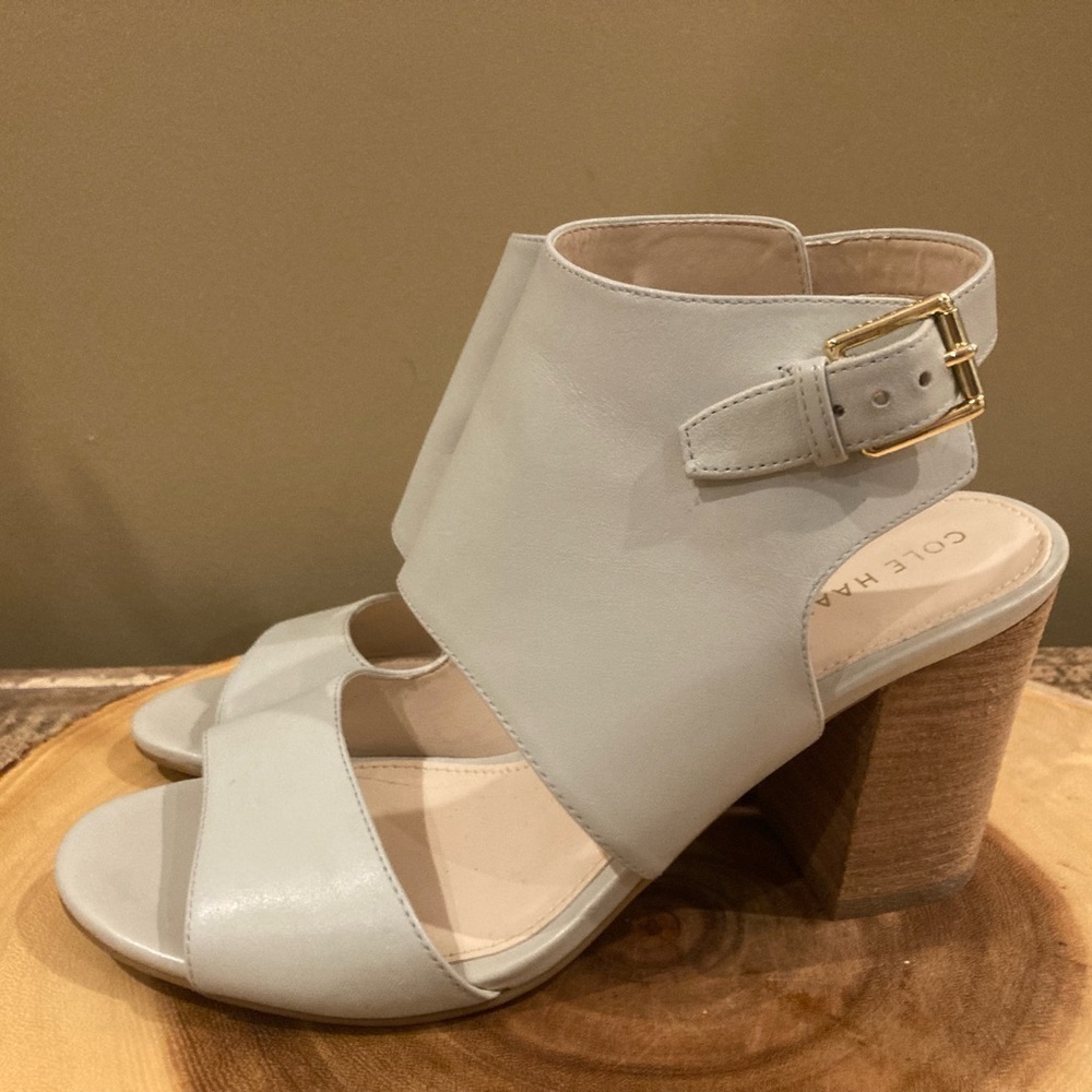 Cole Haan Womens Kathlyn Bootie New Size 5.5 Grey Peep Toe Block Heel - Picture 4 of 16